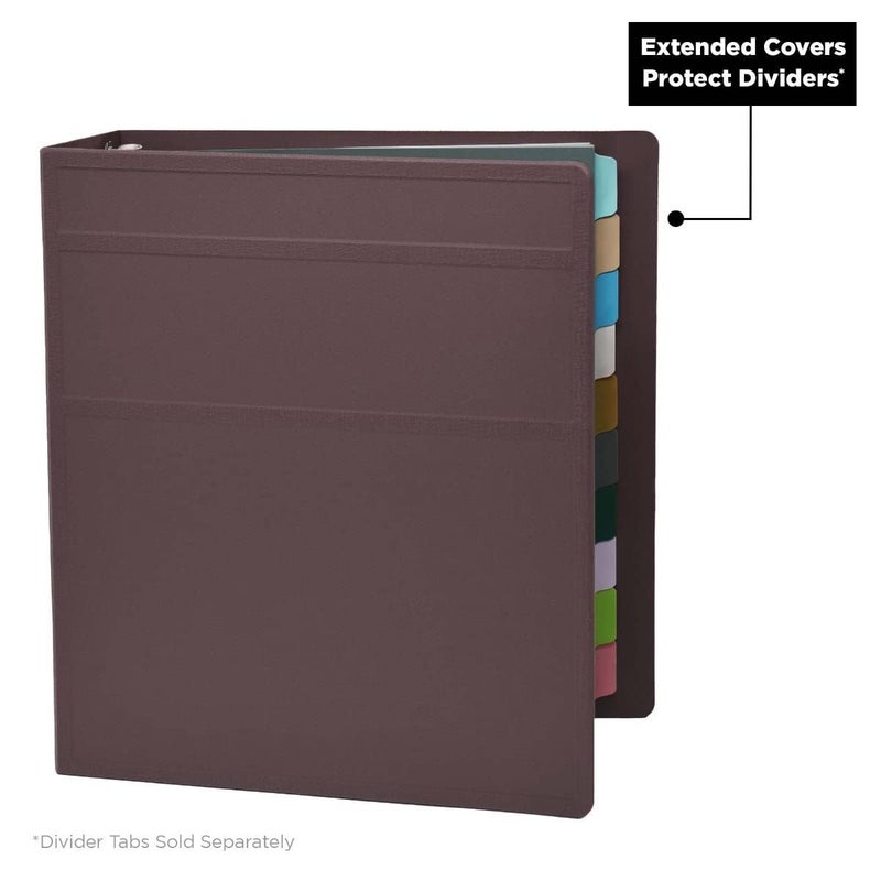 Carstens 3-Inch Heavy Duty 3-Ring Binder - Side Opening, Plum, Durable Plastic, Precision No-Gap Rings, Waterproof Cover, No Pockets, Holds 400 US Letter Sheets, BPA-Free, Made in USA (1711-3R) - Image 4